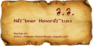 Hübner Honorátusz névjegykártya
